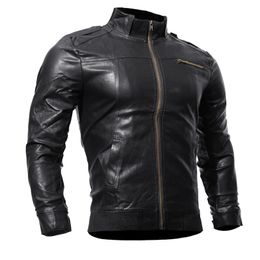 Men's PU Jackets Coats Motorcycle Leather Jacket Men Autumn Spring Leather Clothing Male Casual Coats Clothes Plus Size XXXL