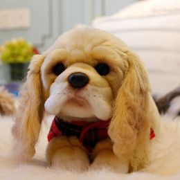 cute soft simulation animal Cocker Spaniel plush toy mini pet animals dogs doll baby gift car decoration 37x13x17cm DY50140