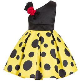 New Europe Fashion Girls Party Dress Kids Bowknot Dots Ball Gown Tutu Princess Dress Children Dresses W211