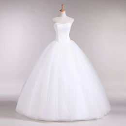 2018 New A Line Lace Sweetheart Off the shoulder Sleeveless White Satin Bridal Wedding Dress Wedding Gown