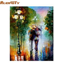 RUOPOTY Frame Romantic Lover DIY Painting By Numbers Kits Coloring By Number Home Wall Decor For Living Room Artwork 40x50