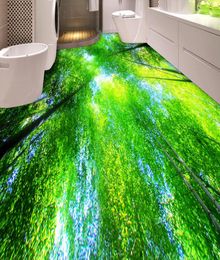 3d floor painting custom bathroom vinyl floor wallpaper Fresh bamboo forest 3d floor bedroom 3d stereoscopic wallpaper