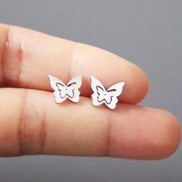 Everfast New Tiny Insect Butterfly Earring Stainless Steel Earrings Studs Fashion Bugs Ear Jewellery Gift For Women Girls Kids T124