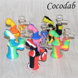 High quality Hookahs new arrival Portable Silicon bong Smoking Pipes Dry Herb water Pipe silicone Percolator Bongs mini bubbler rigs free DHL