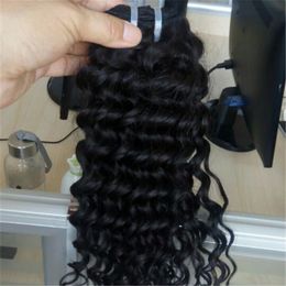 elibess brand fashional style deep wave hair weft 100 human hair natural color 3pcs lot free dhl