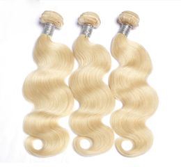 Elibess 100% Human Hair Weave Bundles 613# Color Body Wave 3Pcs Lot, Free DHL