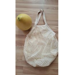 100pcs String Shopping Fruit Vegetables Grocery Bag Shopper Tote Mesh Net Woven Cotton Shoulder Bag Hand Totes Home Storage Bag lin4155