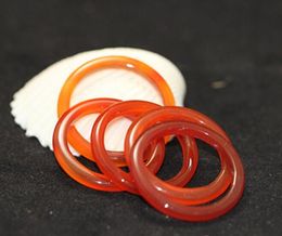 Genuine red agate ring thin ring jade ring men and women