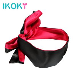 IKOKY Red with Black SM Bondage Adult Games Sex Toys for Couple Blindfold Role Play Party NightLife Sex Eye Mask Erotic Toys S924