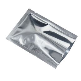 500Pcs 6 9cm Small Open Top Silver Aluminium Foil Bags Heat Seal Vacuum Pouches Bag Dried Food Coffee Powder Storage Mylar Foil Pa2464