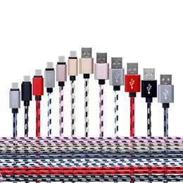 Micro USB Braided Cables 1m 2m 3m 0.25m Type C Cable Data For Samsung S8 Plus Sony Smart Phone