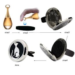 High Quality Stainless Creative Car Air Vent Freshener Essential Oil Diffuser Freshener Gift Locket Round pattern For Car/House