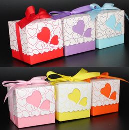 Wedding Party Favor Love Heart Small Laser Cut Candy Gift Boxes For Ribbon Casamento Event Decorations LX3931
