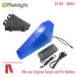 ebik battery 51.8v 35ah triangle lithium ion battery 52V 1500W electric bike battery with triangle bag,Charger For Sanyo Cell