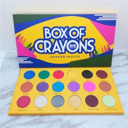 In stock ! New makeup BOX OF CRAYONS Shimmer Matte Eyeshadow 18 Colour bright-colored and beautiful Eyeshadow palette