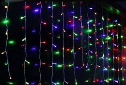New 16M Droop 0.65m 480 LED Icicle String Light Christmas Wedding Xmas Party Decoration Snowing Curtain Light And Tail Plug AC.110v-220v