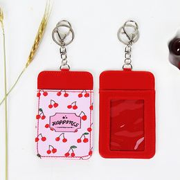 fashion new ID bank card case key rings cute cartoon printing pu leather bank id card holder 6 models 2 holders