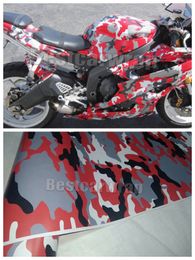 Red Arctic Snow Camouflage Vinyl wrap for Vehicle car wrap Graphic Camo covering stickers film with air bubble free 1.52x30m 5x98ft