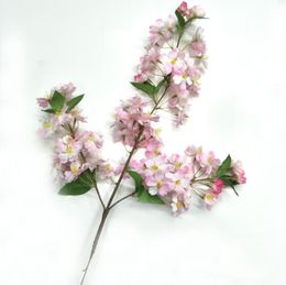 2pcs Artificial Malus spectabilis Flower Branch For Plant Wall Background Wedding Home Hotal Office Bar Decorative