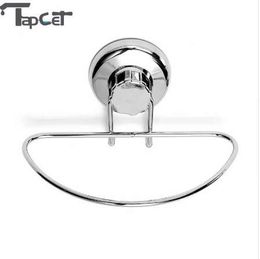 TAPCET Suction Cup Stainless Steel Towel Rings Towel Holder Wall Mounted Bathroom Towel Racks For Bathroom Accessories