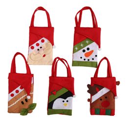 Creative Christmas Eve Tote Bags Santa Snowmen Penguin Elk Tree Decorate Cotton Gift Box For Kids Children Candy Xmas Bag 4 2jb hh
