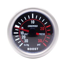 Cnspeed 52mm Universal LED Smoke Len 12V Turbo Boost PSI Gauge Metre