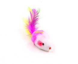 500pcs/lot 2 incn Colourful Feather tail Mouse toy For Cat toy Dog Pet mouse toys