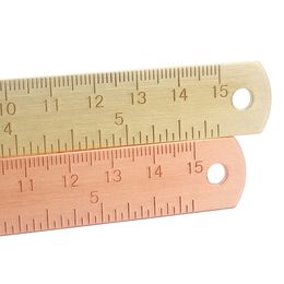 15cm Brass Ruler 6inch Copper Ruler Thickness 0.06inch Super Durable Brass Ruler Measuring Tool Stationery Math Geometry Best Gift