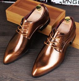 Men Oxfords Microfiber Leather Shoes British Black Blue Shoes handmade comfortable formal dress men flats Lace-Up Bullock