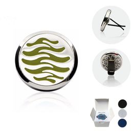 5pcs/lot 38mm 316L Stainless Steel Car Aromatherapy Essential Oil Diffuser Locket Air Freshener With 3 Free felt pads A-19