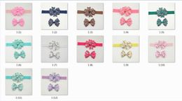 12pcs Hair Bow The color of the Navy bowknot Clip of the tape of hair elastic HD042