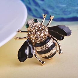 Time Limited High Quality Bee Brooches Esmalte Enamel Broches Gold Ouro Hijab Pins Esmalte De Unhas Rhinestone Brooches In Lots Game