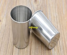 100pcs/lot FAST shipping 300ml Stainless Steel Cups Wine Beer Coffee Whiskey Mugs Outdoor Travel Cup