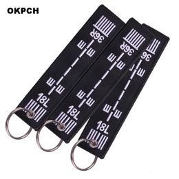 Fashion Key Chains for Aviation Embroidery Aircraft Runway Key Chain Jewellery Gift