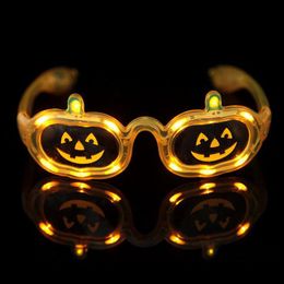 Halloween Pumpkin Led Flash Glasses Luminous Bar Party Glasses Yellow Glowing Classic LED Glass Toys For Dance DJ Party Mask