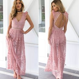 Summer Dress White Lace Dress Women Vintage Style Vestidos Party Maxi Dresses Elegant Female Vintage Vestido Sexy Backless Maxi Long Dress