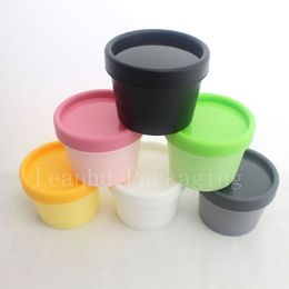 100g X 50 wide mouth empty cosmetic cream containers round Coloured plastic tin jars 3.5oz makeup cosmetics jars pot