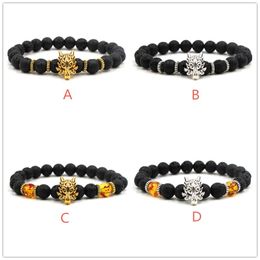 8mm Natural Black Lava Stone Beads dragon Charm Bracelet DIY Essential Oil Diffuser Bracelet for women Yoga Jewelry