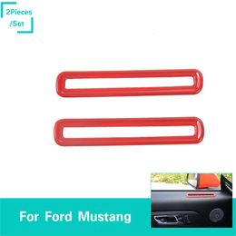 Red Door Vent Decoration Circle ABS Decoration Trim Ring Fit Ford Mustang 2015-2016 High Quality Auto Interior Accessories