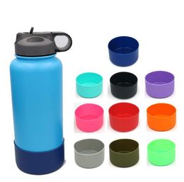 Protective Soft Silicone Flask Wide Mouth Vacuum Water Bottle Travel Pet Bowl for Dog Cat Food Water Feeding BPA Free Anti-Slip Bottom Cover
