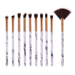 Marble Makeup Brushes Set 2 Styles Eyeshadow Blush Soft Brushes Kit free shipping Beauty makeup scalloped brush BR016