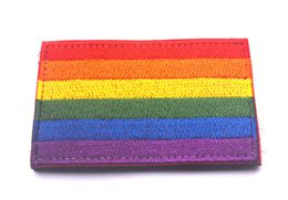 Gay Pride Flag Lesbian Embroidered Iron Crest Badge For Clothing Clothes Baseball Cap Bag