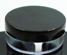 Wholesale 20g Plastic Jar Clear Cosmetic Packaging Bottle Make Up Clear Sample Jar Display Container with Black Cap