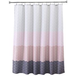 Eco Friendly Longer Pink Bathtub bathroom Shower Curtain Fabric Liner with 12 Hooks 72Wx80H inch Waterproof and Mildewproof269T