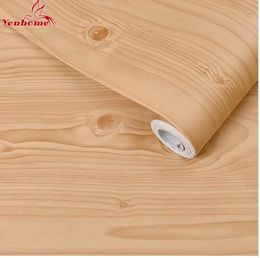 Wood grain Home Decor Furniture Vinyl Wrap Waterproof Wall Sticker Self Adhesive PVC Wallpaper Kitchen Desk Door Decorative Film