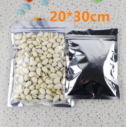 20*30cm Aluminium Foil / Clear Resealable Valve Zipper Plastic Party Pack Package Bag, Zip Lock Ziplock Bag Retail Packaging