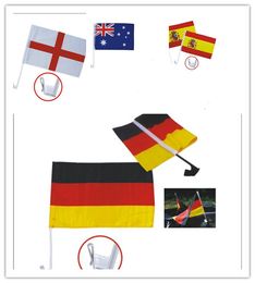 2023 Russia world cup car flag 32 national team car football soccer window flag 30*45cm with a clip with handle