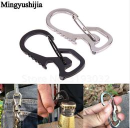 Portable mini Stainless Steel Buckle Carabiner Keychain Hook Multi-function Key Ring Clip Bushcraft Outdoor EDC Camp Travel Tool