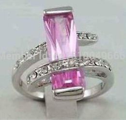 FREE SHIPPING >>beautiful pink crystal ring 7 8 9#