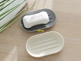 100pcs/lot Plastic Soap Dish Tray Holder Storage Soap Rack Plate Box Container for Bath Shower Plate Bathroom Soapbox